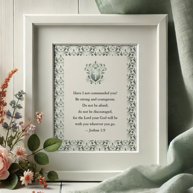 Poster Motivation biblique (Bible verse poster in green. )