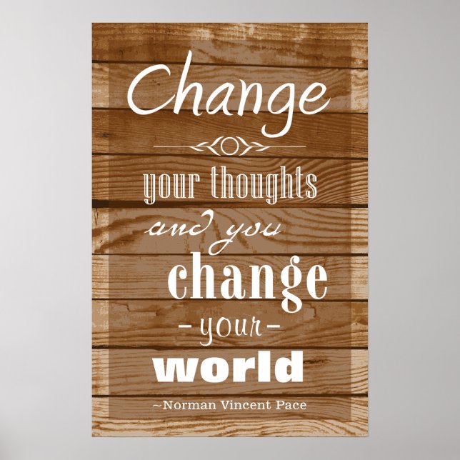 Poster Motivation Bois Vintage (Devant)