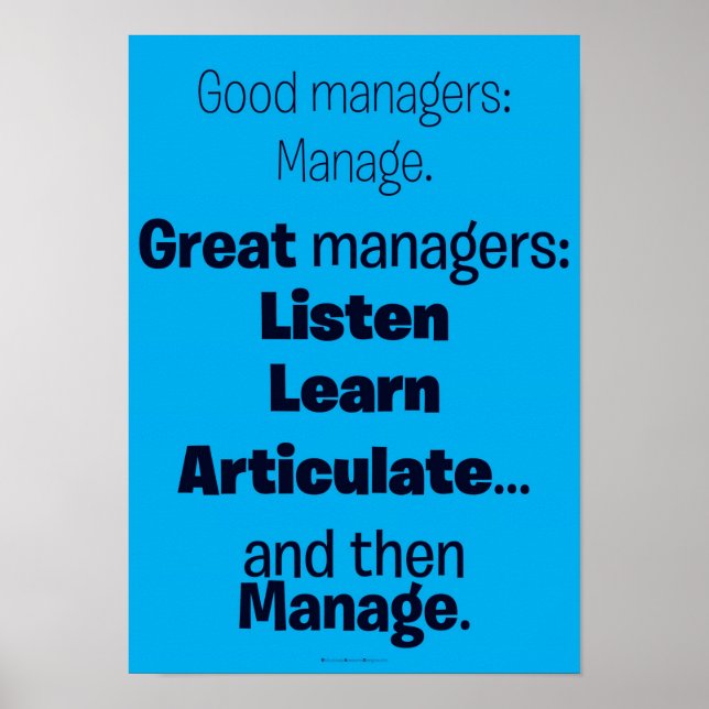 Poster Motivation - Bon / Grands Gestionnaires (Devant)