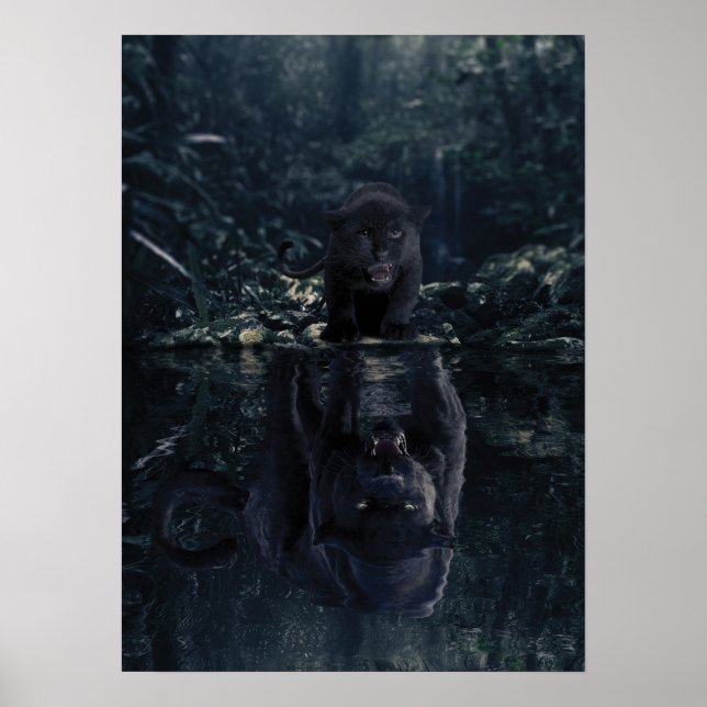 Poster Motivation de l'état d'esprit de la panthère noire (Devant)