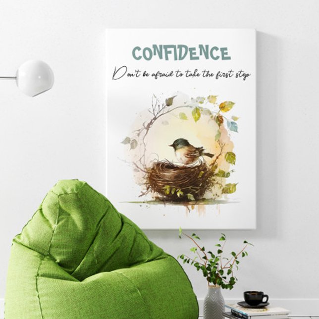 Poster Motivation de l'oiseau d'aquarelle mignonne (Créateur téléchargé)