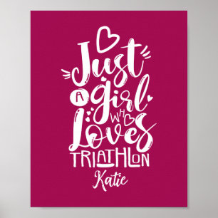 Poster Motivation de triathlon cool en typographie rouge