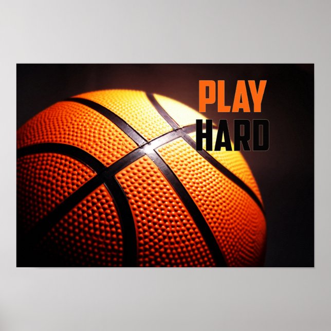 Poster Motivation du basket-ball - jouer dur par le contr (Devant)