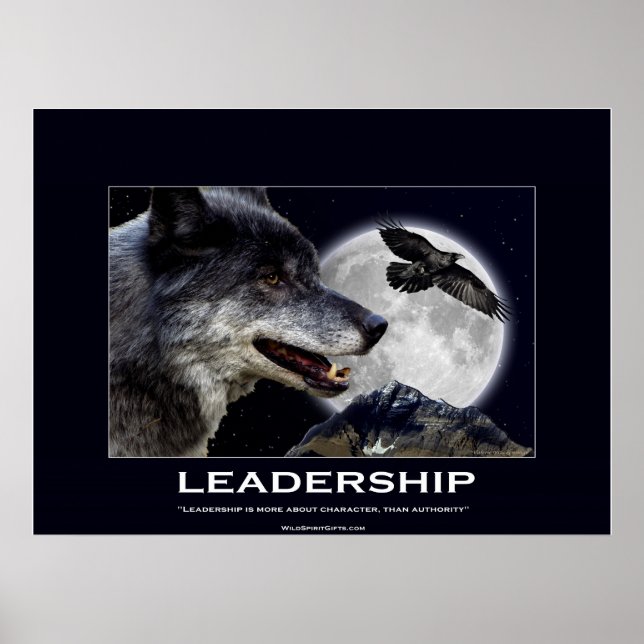 Poster Motivation du leadership Wolf et Raven (Devant)