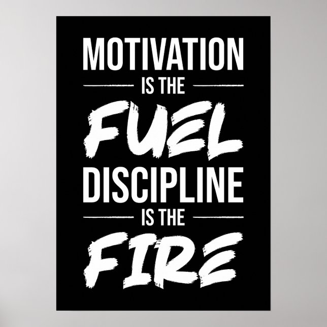 Poster Motivation Est Carburant, Discipline Est Feu - Suc (Devant)