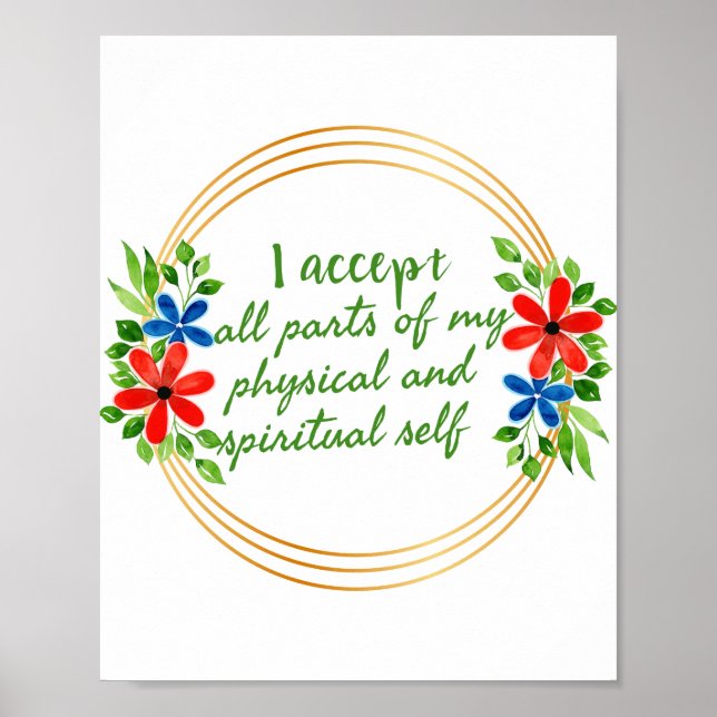 Poster Motivation gracieuse mots pour la vie (Devant)