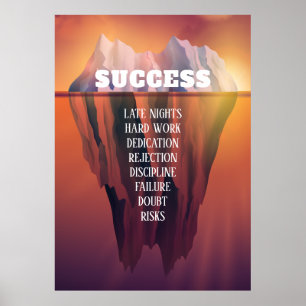 Poster Motivation Iceberg sur le succès personnali
