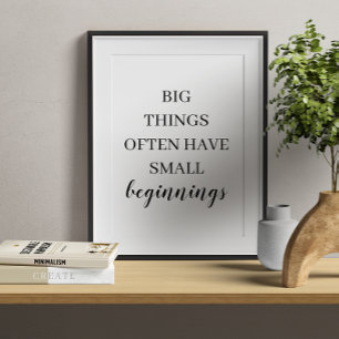 Poster Motivation minimaliste en noir et blanc