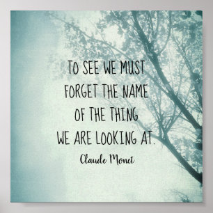 Poster Motivation Monet cite l'art de la nature bleue