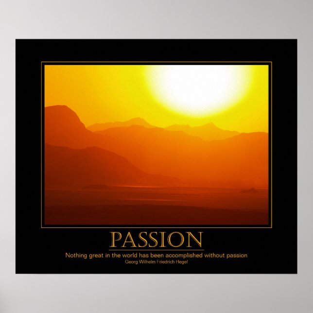 Poster Motivation Passion Desert Sunset (Devant)