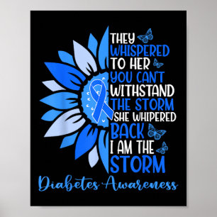 Poster Motivation Support Squad Sunflower Blue Diabetes A