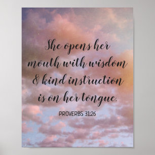 Poster Motivational Bible Verse Pastel Clouds Photo