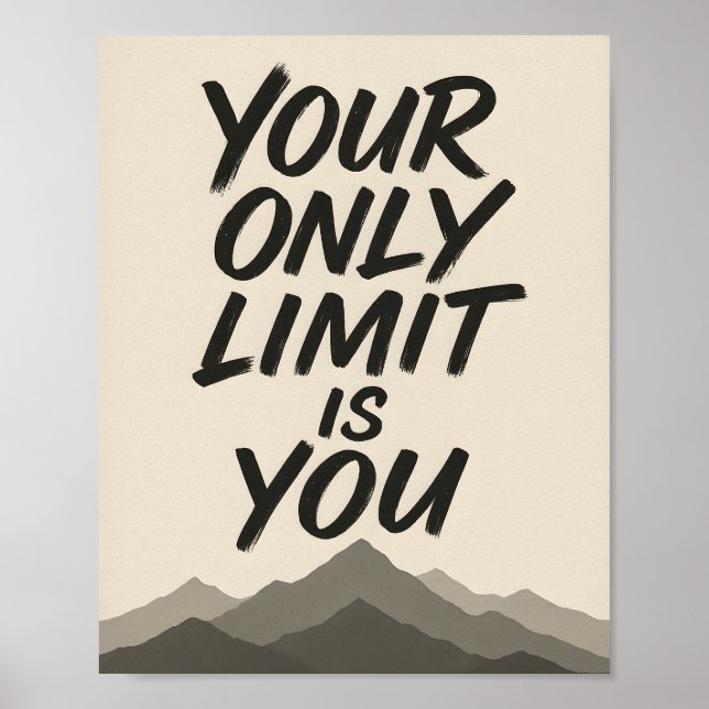 Poster Motivational | Bold Typography & Mountain Art (Devant)