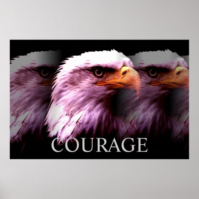 Poster Motivational Courage American Bald Eagle (Devant)