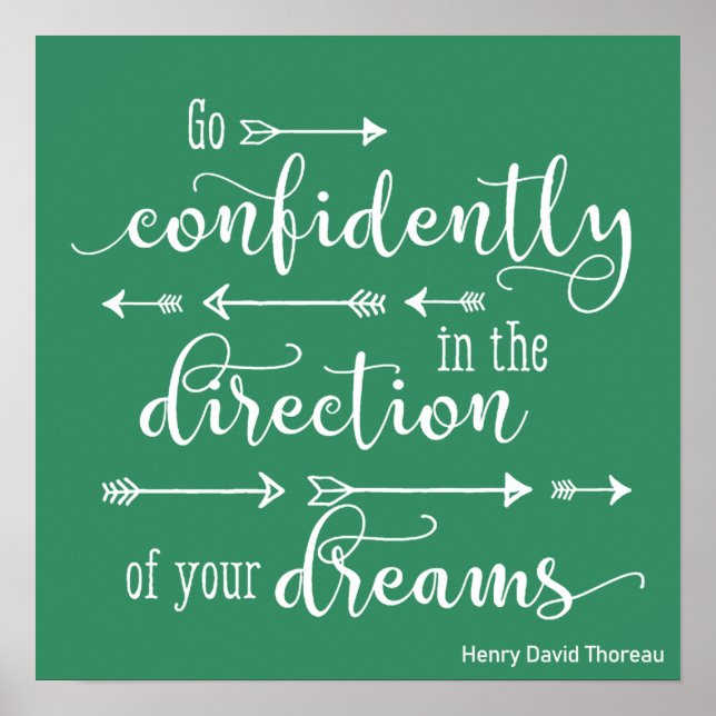 Poster Motivational Inspirational Go Confiance Rêves (Devant)