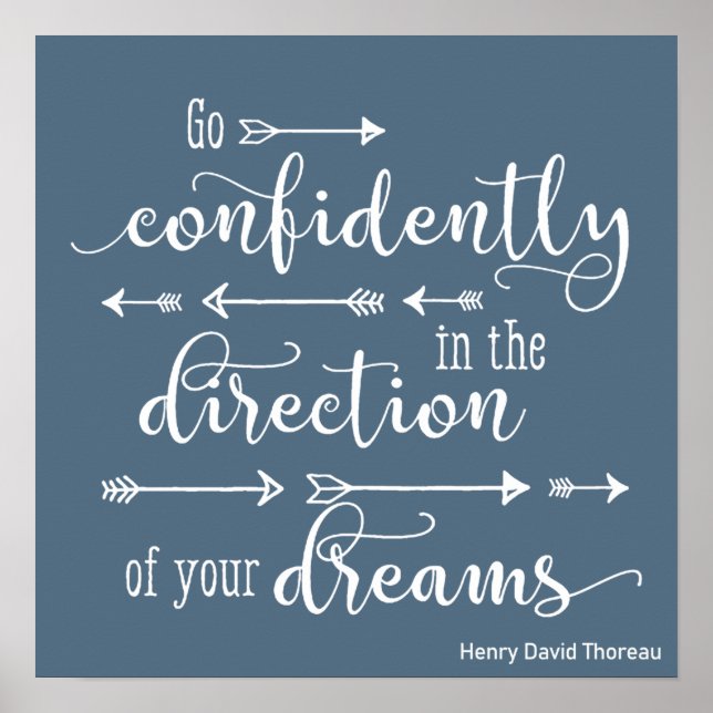 Poster Motivational Inspirational Go Confiance Rêves (Devant)