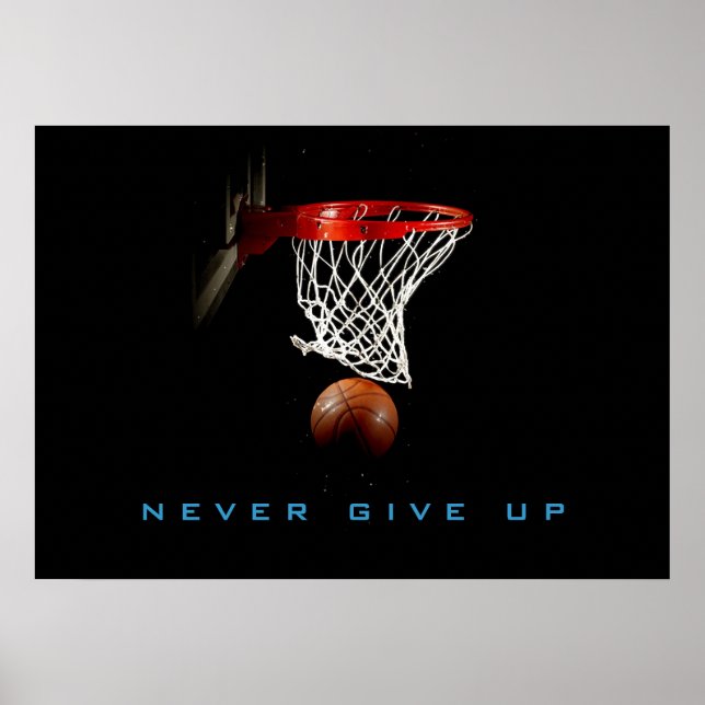 Poster Motivational Never abandonne Basketball (Devant)