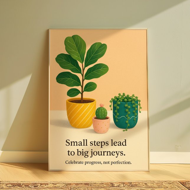 Poster Motivational Plant Quote Art, Inspirational Phrase (Motivation)