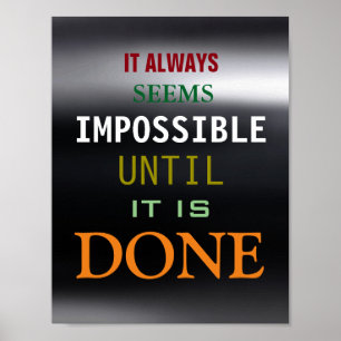 Poster Motivational Possibilité Citation gris foncé Poste