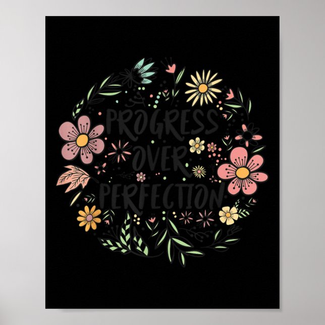 Poster Motivational Progress Over Perfection Back To Scho (Devant)