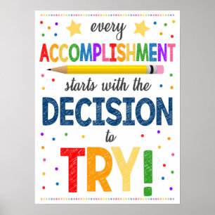Poster Motivational Rainbow Classroom
