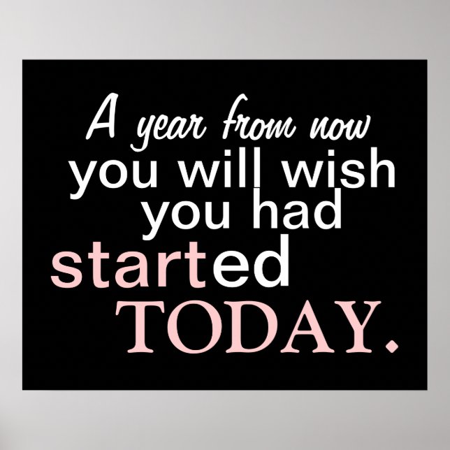 Poster Motivational Start Today (Devant)
