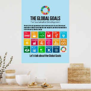 Poster Motivational Wall Art Objectifs mondiaux de durabi