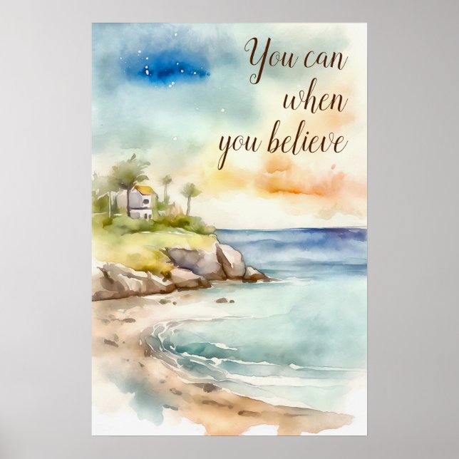 Poster Motivational Watercolor Wall Art 5 (Devant)