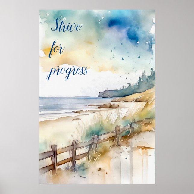 Poster Motivational Watercolor Wall Art Poster 4 (Devant)