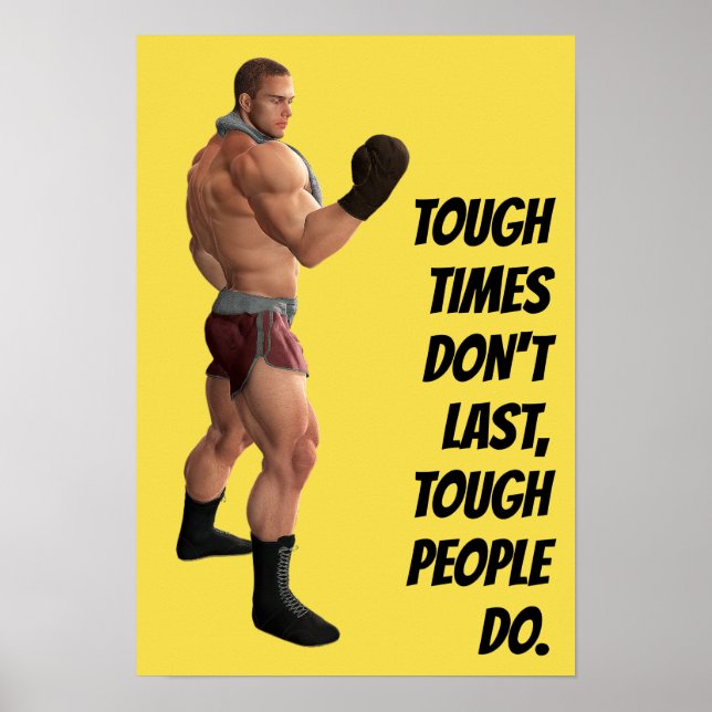 Poster Motivational Words Boxer's Punch Fighter Citation (Devant)