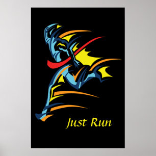 Poster Motivational Words Just Run For Runners