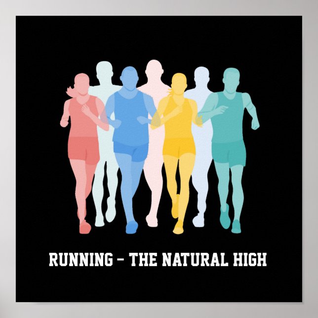 Poster Motivational Words, Running - the Natural High (Devant)