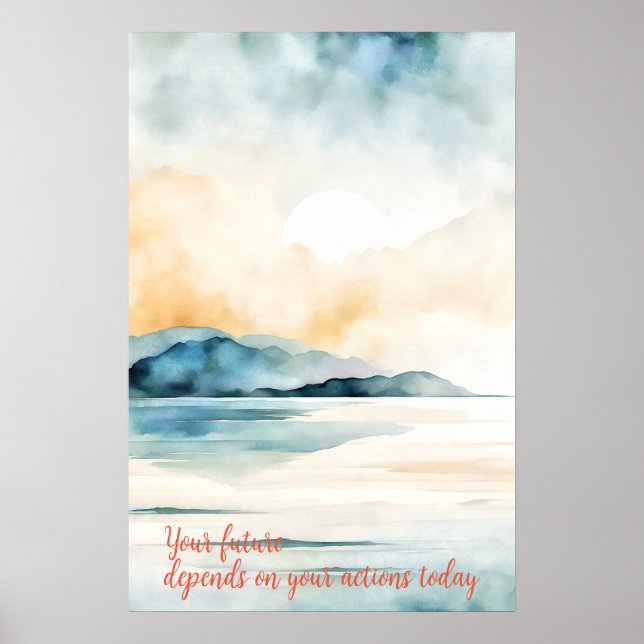 Poster Motivationnel Aquarelle murale Art 50 (Devant)