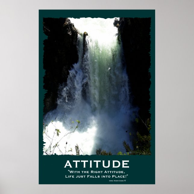 Poster motivationnel de l'ATTITUDE de chute d'eau (Devant)