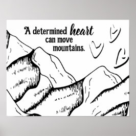 Poster Motivationnel Déterminé Coeur Peut Déplacer Les Mo