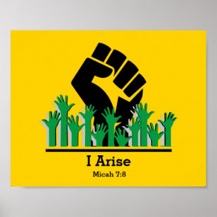 Poster Motivationnel I ARISE Micah 7:8 Écriture