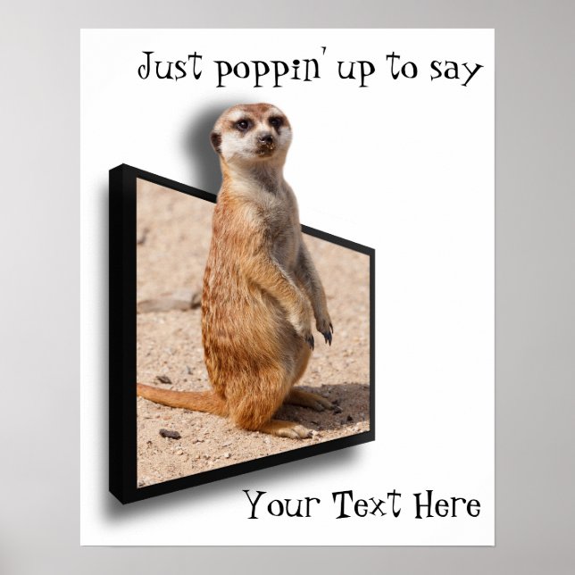 Poster motivationnel | Meerkat 3D Vous Accueillant (Devant)