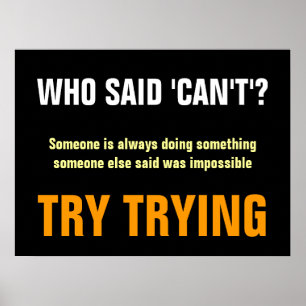 Poster Motivationnel qui dit ne peut pas citer Imprimer