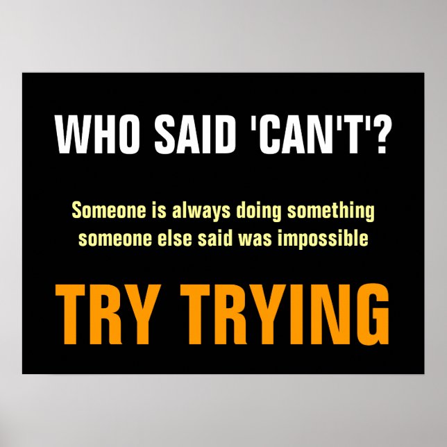 Poster Motivationnel qui dit ne peut pas citer Imprimer (Devant)