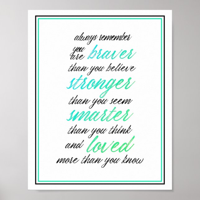 Poster Motivationnelle Inspiration Brave Citation forte (Devant)