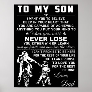Poster Moto À Mon Fils Aime Papa