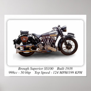 Poster Moto Brub Superior SS100 - Format A3