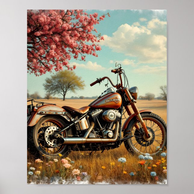 Poster Moto classique numérique (Devant)