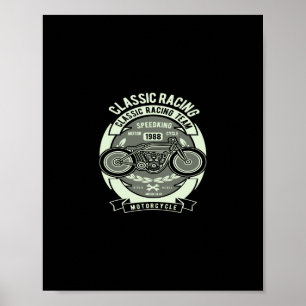 Poster moto de course classique