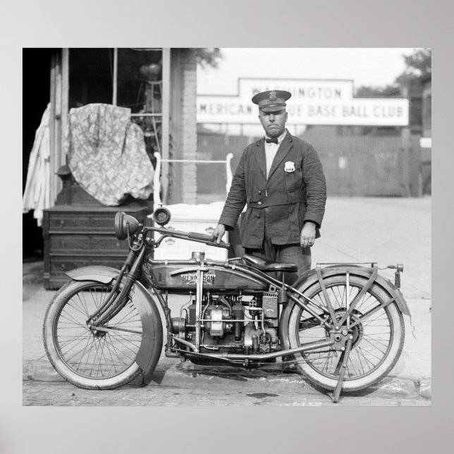 Poster Moto de police Henderson, 1922 (Devant)