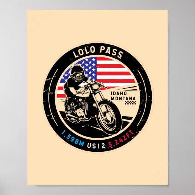 Poster Moto Lolo Pass Idaho (Devant)