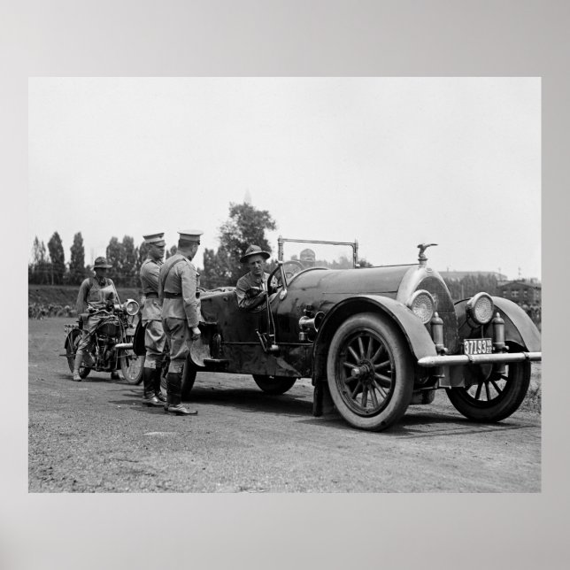 Poster Moto Marine Corps, années 1920 (Devant)