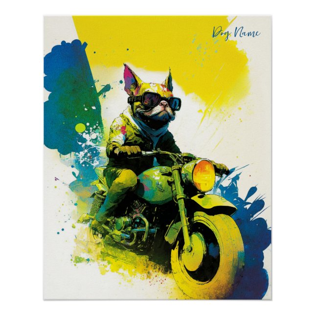 Poster Moto, Moto - Anime French Bulldog 007 (Devant)