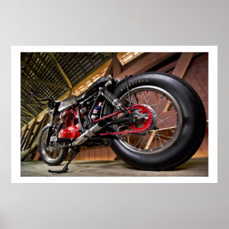 Poster Moto personnalisé avec détails rouges