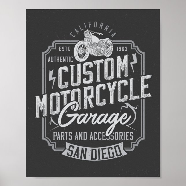 Poster Moto sur mesure vintage. (Devant)